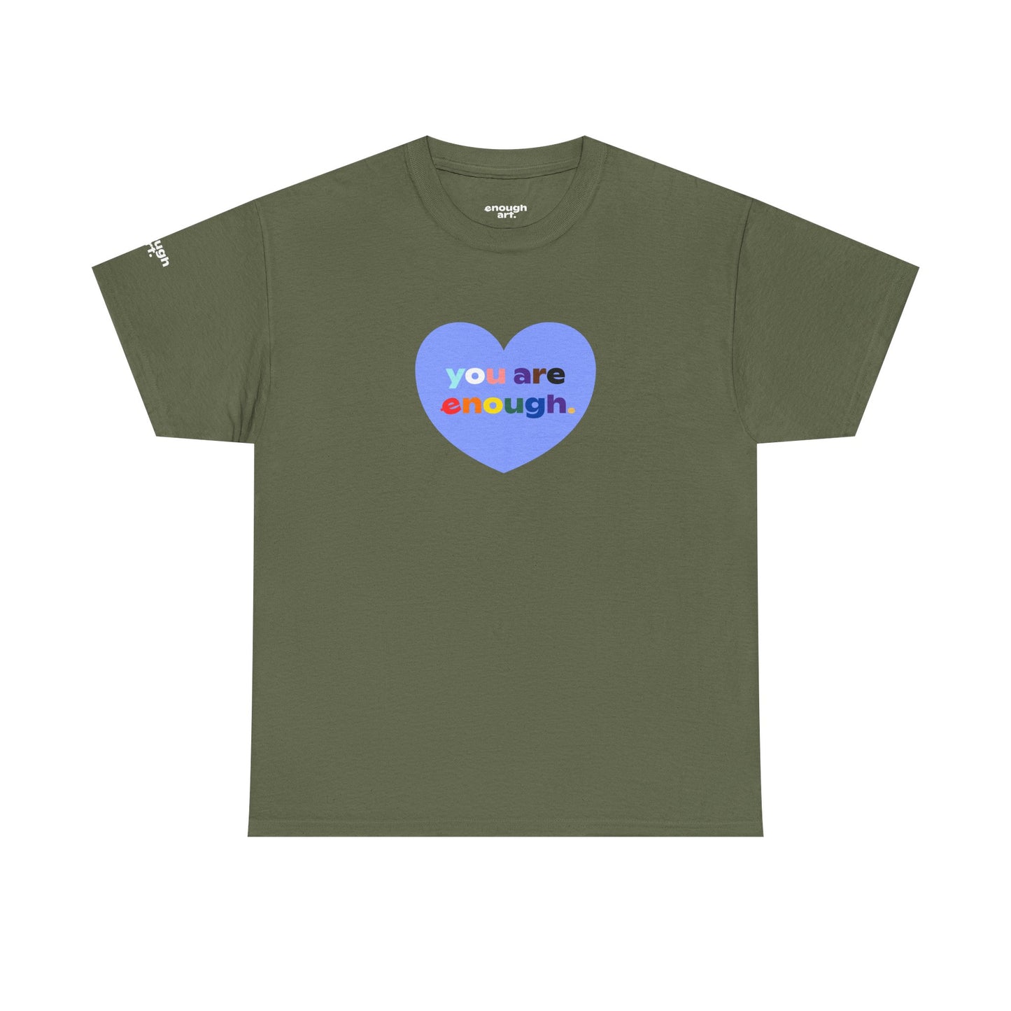 Unisex Tee - 'You Are Enough' - Progress Pride Heart