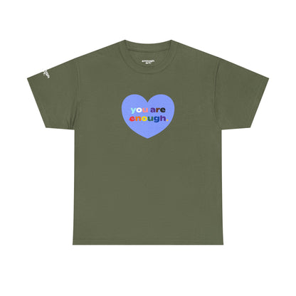 Unisex Tee - 'You Are Enough' - Progress Pride Heart