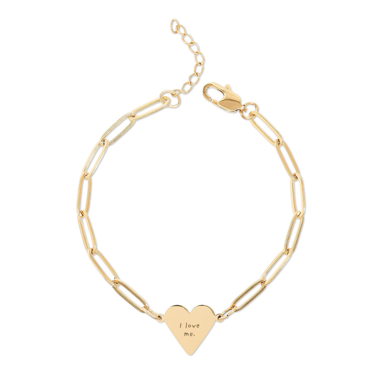 Paperclip Heart Bracelet — 'I Love Me'
