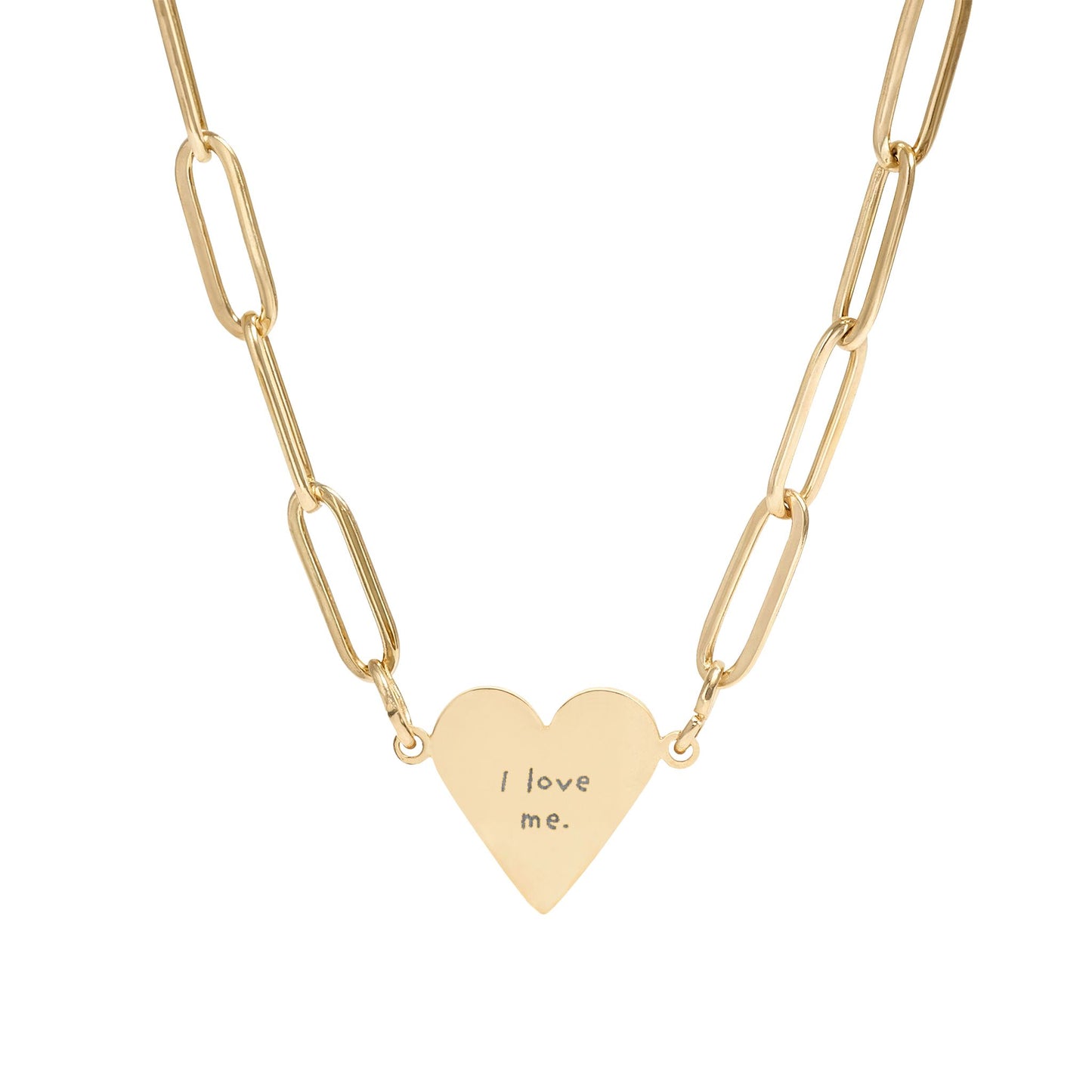 Paperclip Heart Necklace — 'I Love Me'