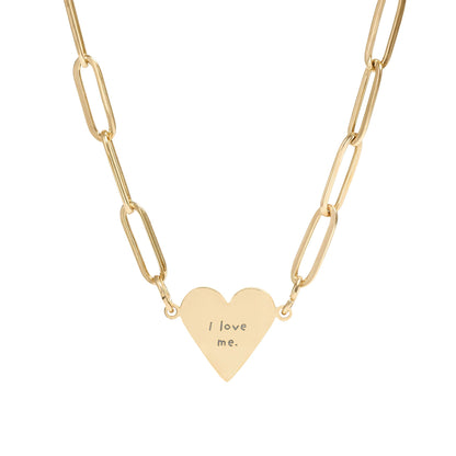 Paperclip Heart Necklace — 'I Love Me'