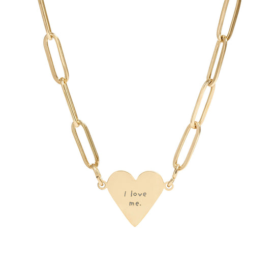 Paperclip Heart Necklace — "I Love Me"