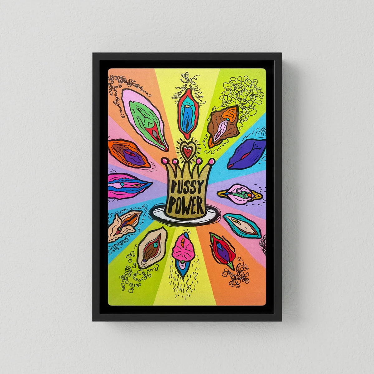 Canvas Print: Pussy Power (Colour Frames)