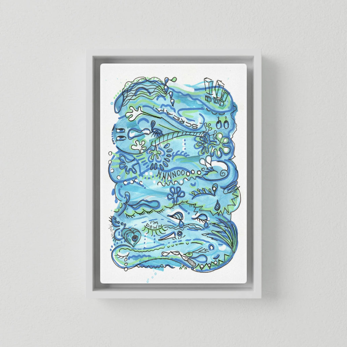 Canvas Print: Waves of Sorrow (Colour Frames)