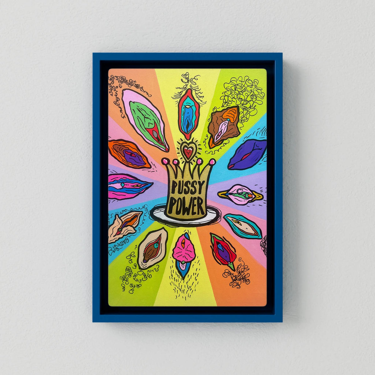 Canvas Print: Pussy Power (Colour Frames)