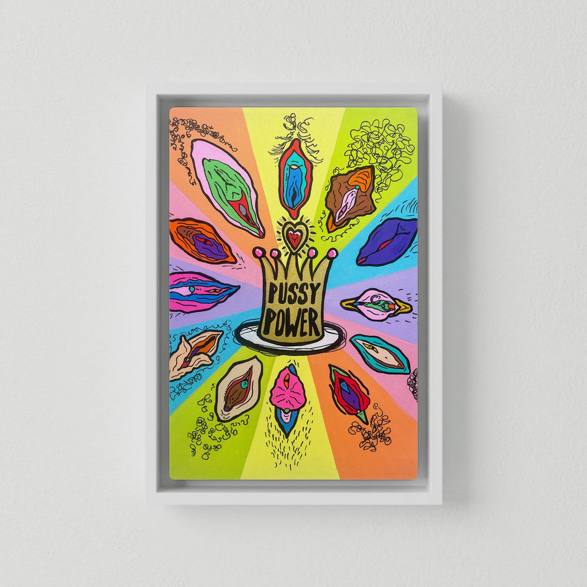 Canvas Print: Pussy Power (Colour Frames)