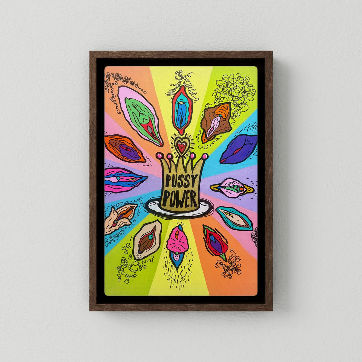 Canvas Print: Pussy Power (Colour Frames)